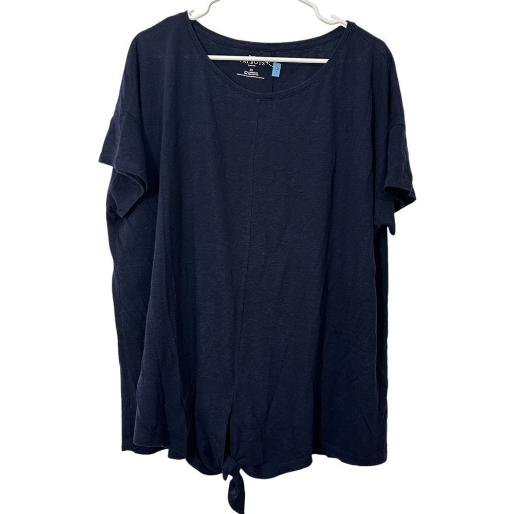 Talbots‎ Blue Tie Front Navy Short Sleeve Tshirt 2X